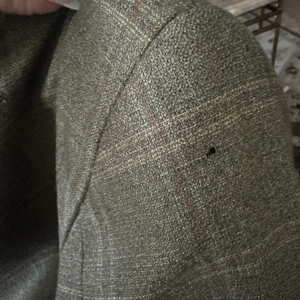 VTG John Nordstrom Sport Coat Mens 43L Tan Brown Plaid Wool Three‎ Button Blazer